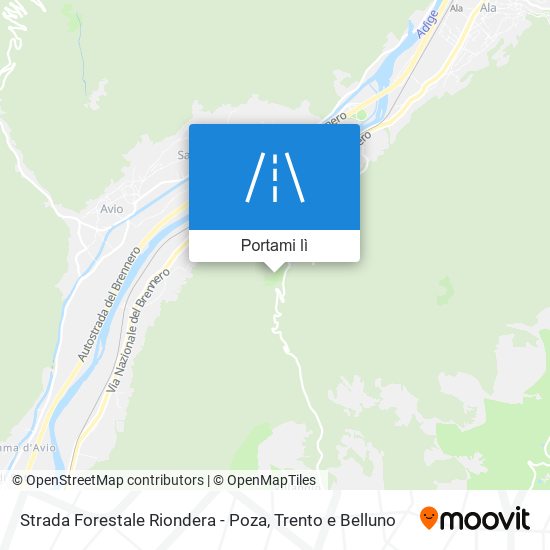 Mappa Strada Forestale Riondera - Poza