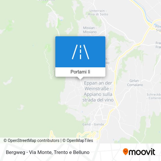 Mappa Bergweg - Via Monte