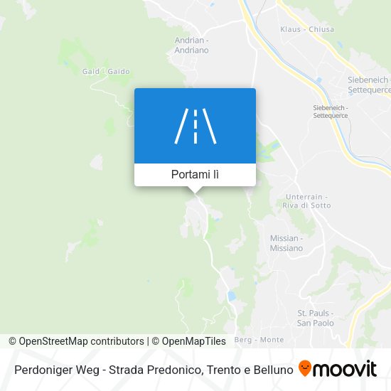 Mappa Perdoniger Weg - Strada Predonico