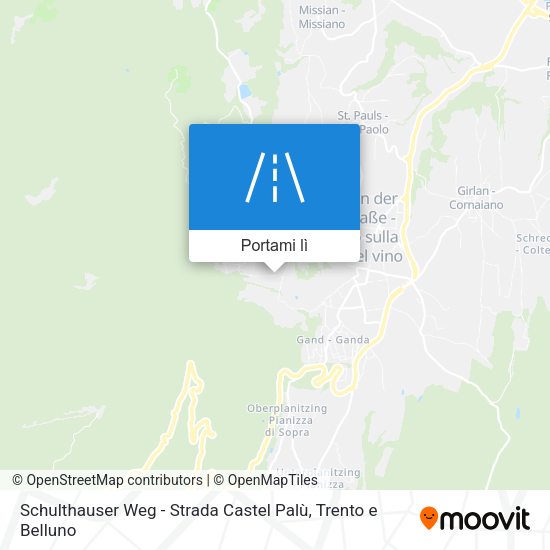 Mappa Schulthauser Weg - Strada Castel Palù