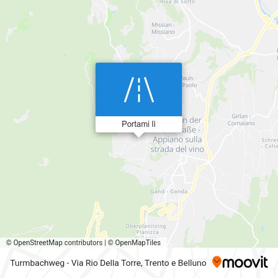 Mappa Turmbachweg - Via Rio Della Torre