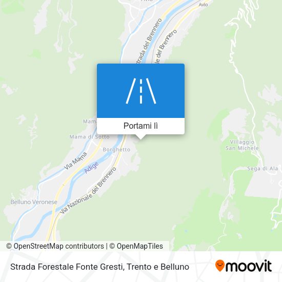 Mappa Strada Forestale Fonte Gresti