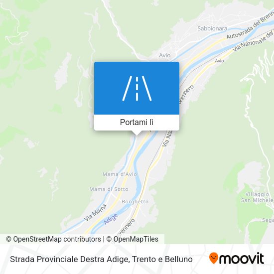 Mappa Strada Provinciale Destra Adige