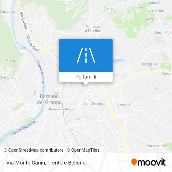 Mappa Via Monte Canin