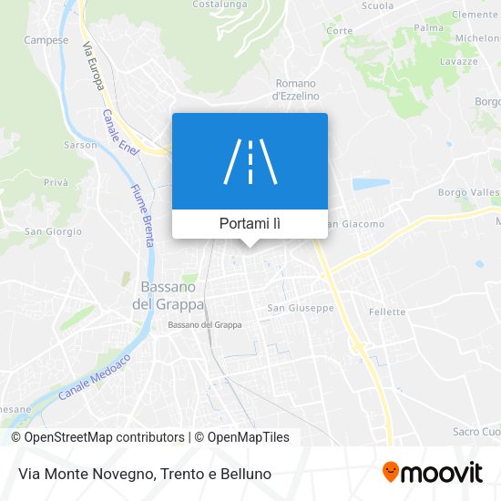 Mappa Via Monte Novegno