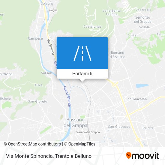 Mappa Via Monte Spinoncia