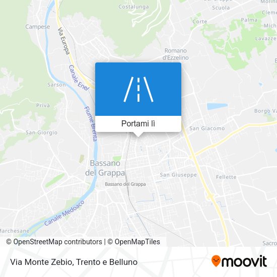 Mappa Via Monte Zebio