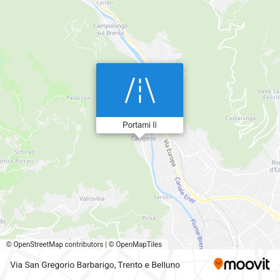Mappa Via San Gregorio Barbarigo