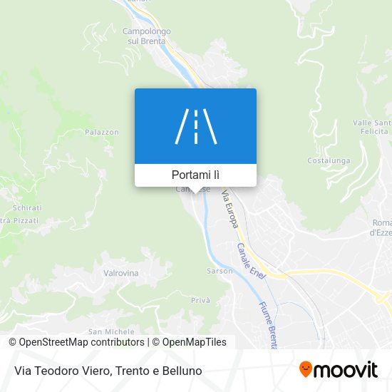 Mappa Via Teodoro Viero