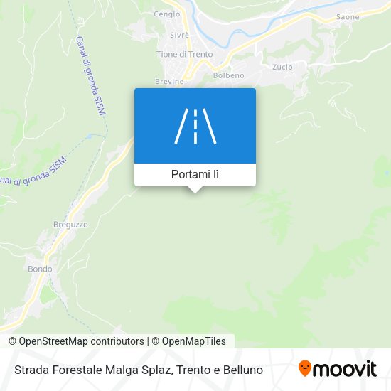 Mappa Strada Forestale Malga Splaz