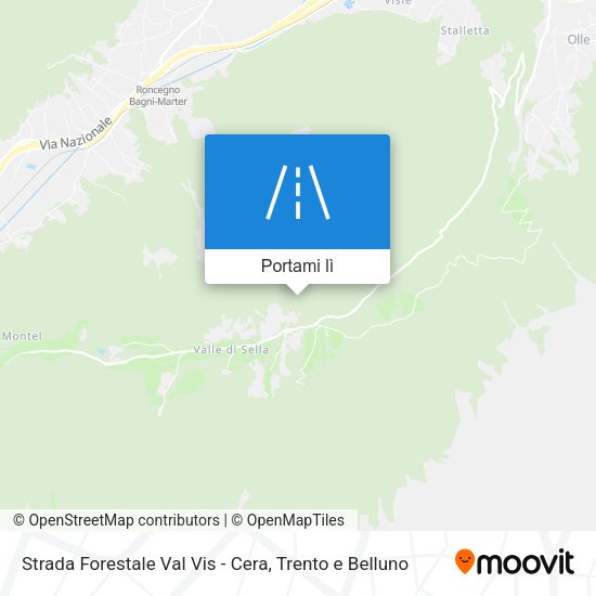 Mappa Strada Forestale Val Vis - Cera