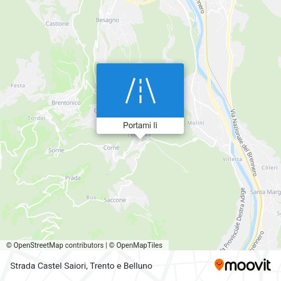 Mappa Strada Castel Saiori