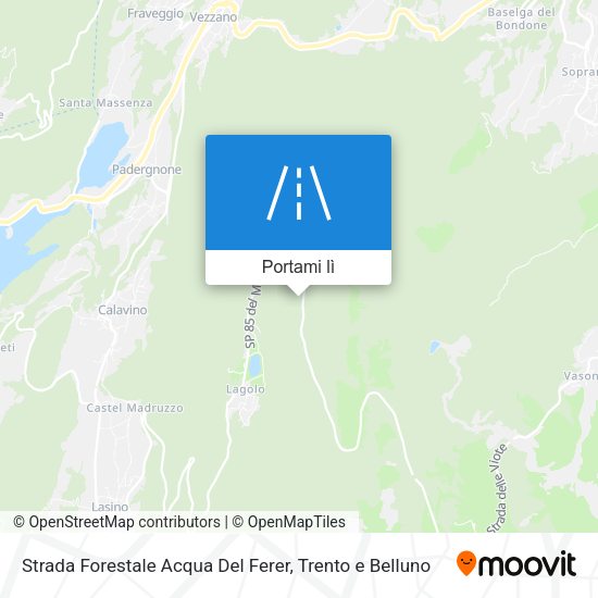 Mappa Strada Forestale Acqua Del Ferer