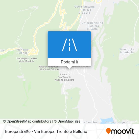 Mappa Europastraße - Via Europa