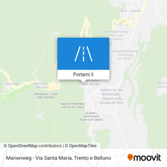 Mappa Marienweg - Via Santa Maria