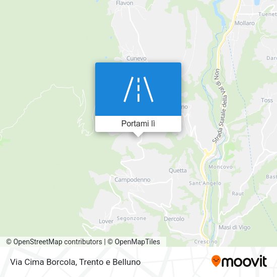 Mappa Via Cima Borcola