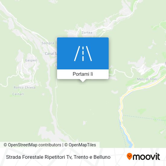 Mappa Strada Forestale Ripetitori Tv