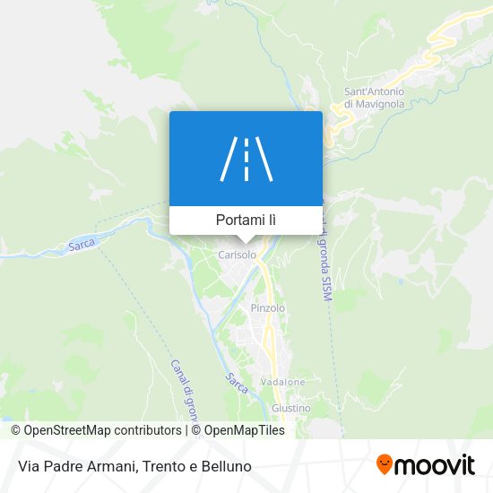 Mappa Via Padre Armani