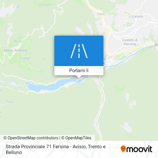Mappa Strada Provinciale 71 Fersina - Avisio