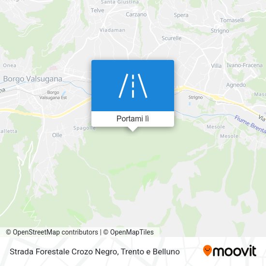 Mappa Strada Forestale Crozo Negro
