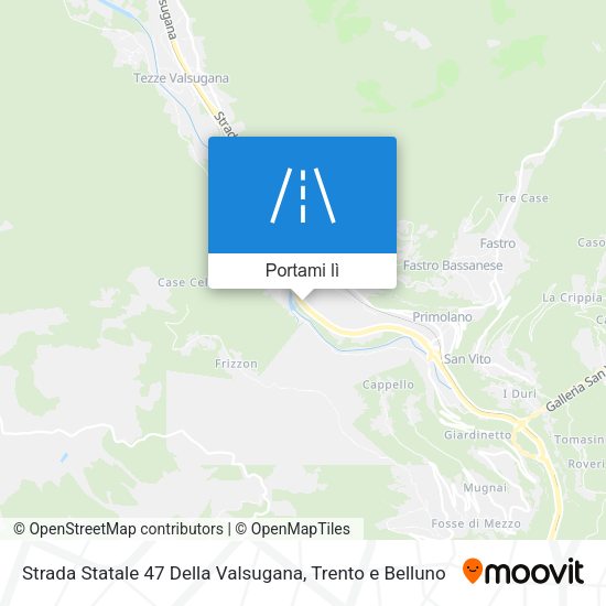 Mappa Strada Statale 47 Della Valsugana