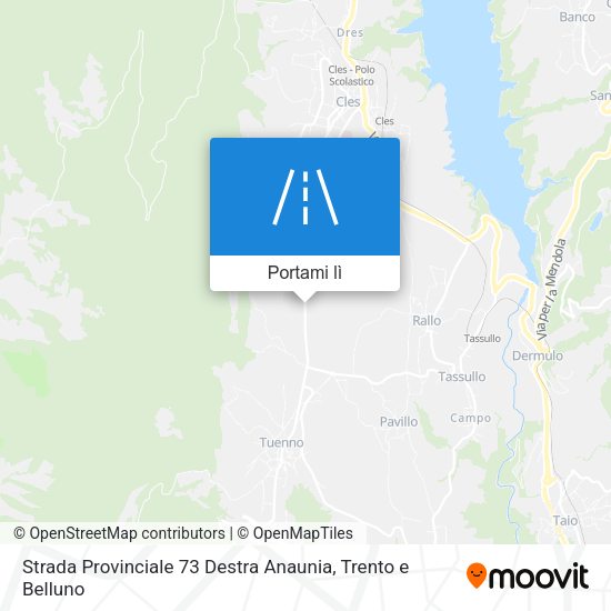 Mappa Strada Provinciale 73 Destra Anaunia