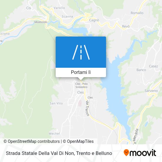 Mappa Strada Statale Della Val Di Non