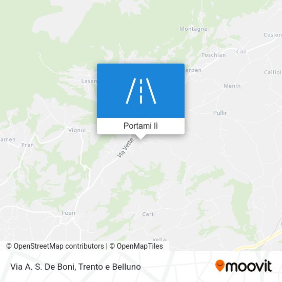 Mappa Via A. S. De Boni