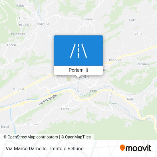 Mappa Via Marco Damello