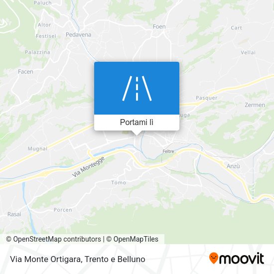 Mappa Via Monte Ortigara