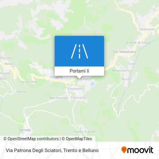 Mappa Via Patrona Degli Sciatori