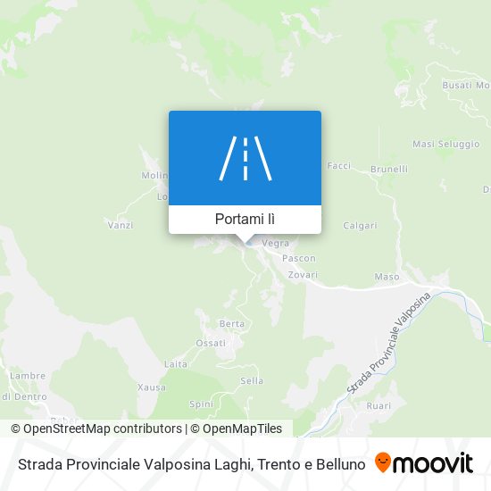 Mappa Strada Provinciale Valposina Laghi