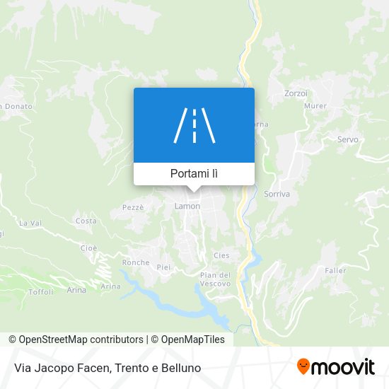 Mappa Via Jacopo Facen