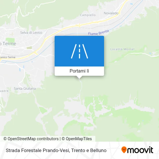 Mappa Strada Forestale Prando-Vesi
