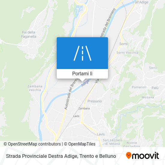 Mappa Strada Provinciale Destra Adige