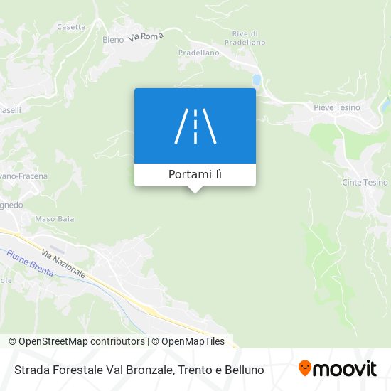 Mappa Strada Forestale Val Bronzale