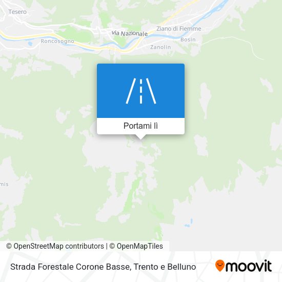 Mappa Strada Forestale Corone Basse