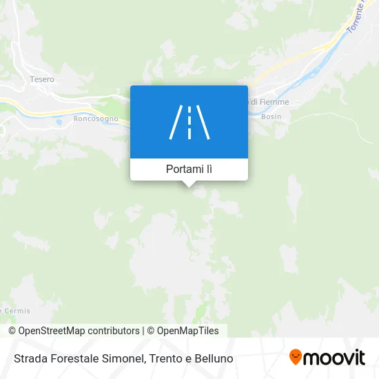 Mappa Strada Forestale Simonel