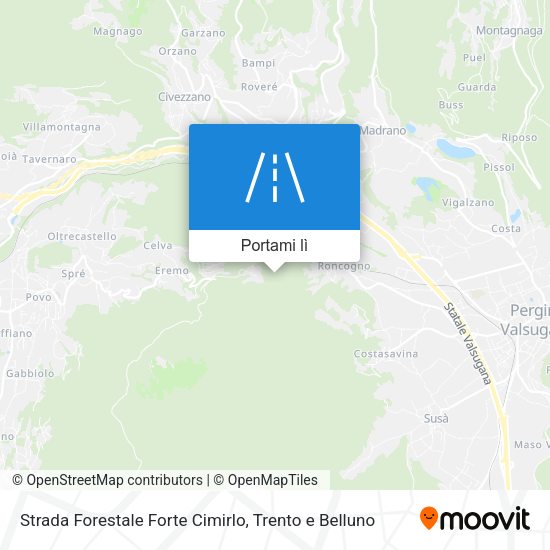 Mappa Strada Forestale Forte Cimirlo