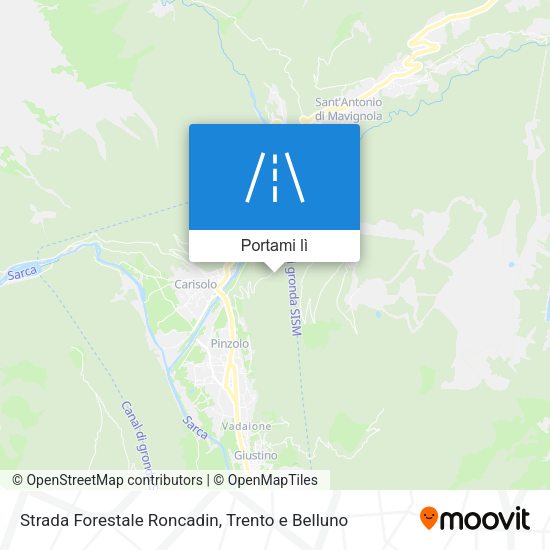 Mappa Strada Forestale Roncadin