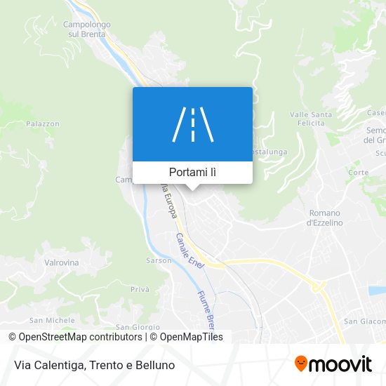 Mappa Via Calentiga