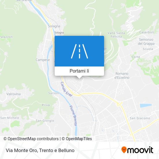 Mappa Via Monte Oro