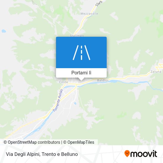 Mappa Via Degli Alpini