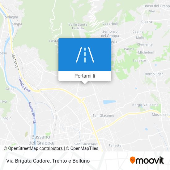 Mappa Via Brigata Cadore