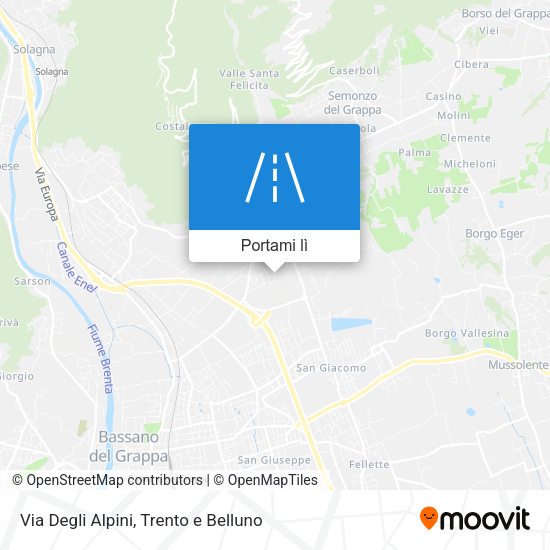 Mappa Via Degli Alpini