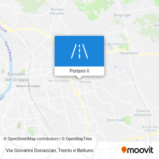 Mappa Via Giovanni Donazzan
