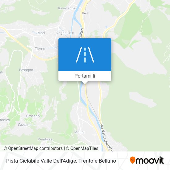 Mappa Pista Ciclabile Valle Dell'Adige