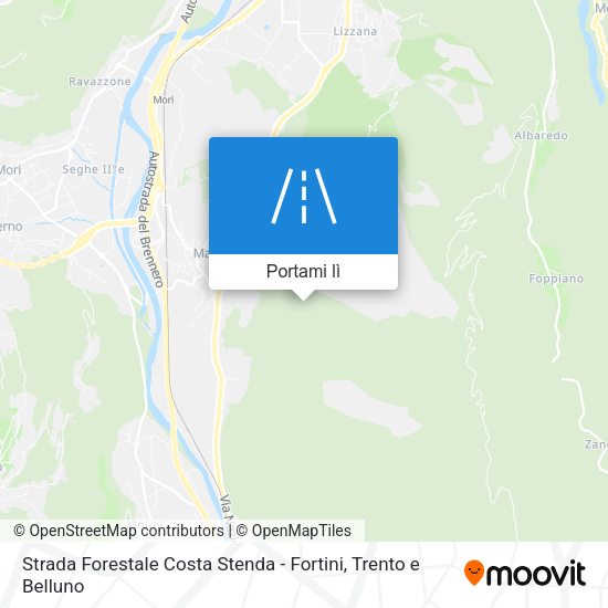 Mappa Strada Forestale Costa Stenda - Fortini