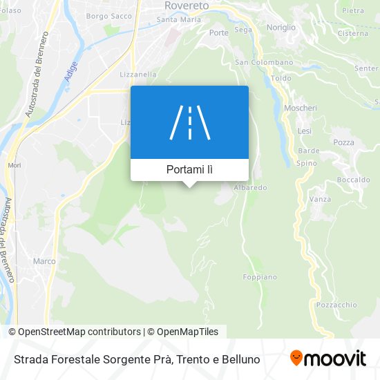 Mappa Strada Forestale Sorgente Prà