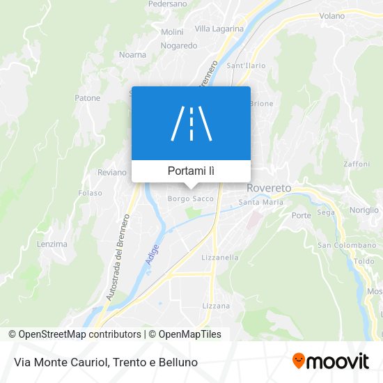 Mappa Via Monte Cauriol